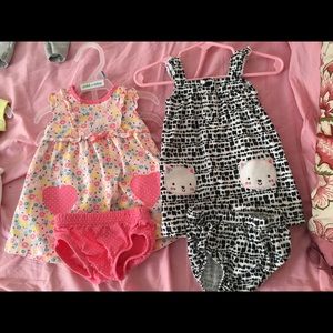 2 Carters 0/3 month baby girl dresses